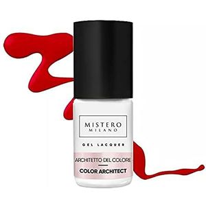 Mistero Milano, Rode hybride nagellak Color architect (1250), 6 ml. Duurzame lakken voor professionals.