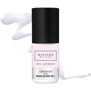 Mistero Milano OBSESSION BASE Silver Sky UV-led-basis voor nagels, coverbasis, uv-basislak, hybride, beginners, doe-het-zelf nail art, manicuresalon, duurzaam, onderlak voor nagelbehandeling, 7 ml