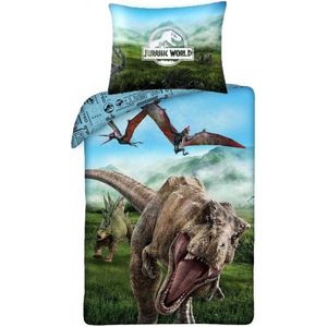 Jurassic World Alfa Dinosaurus Dekbedovertrek - Eenpersoons - 140x200 cm - Multi