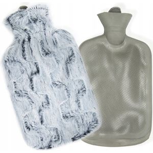 Tragar - Warmwaterkruik - Grijs - Natuurlijk Rubber - Fluffy Hoes
