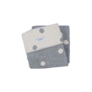 Zaffiro - Wiegdeken - Ecru en Grijs Gestipt - 94% Katoen, 6% Polyester