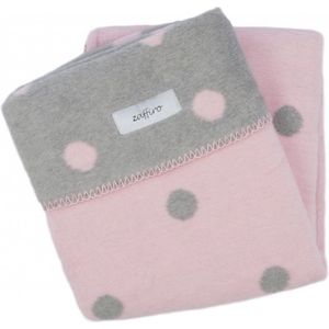 Zaffiro - Wiegdeken - Grijs en Roze Gestipt - 75 x 100 cm - 94% Katoen