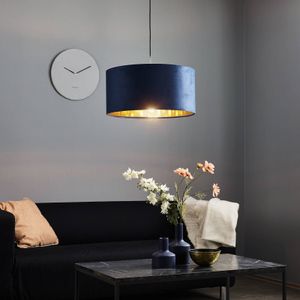 Maco Design Hanglamp Salina zijde stof blauw/goud Ø 50cm