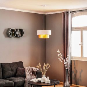 Maco Design Dorina hanglamp, crème/goud Ø 40cm