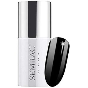 Semilac UV-nagellak, zwart, 300, Perfect Black, 7 ml, UV-LED-nagellak, voor intense kleuren, voordelig, duurzaam