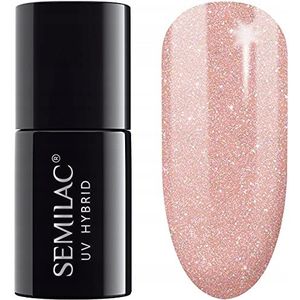 Semilac Extend UV-nagellak, 5-in-1, beige, 804, glitter, zacht, beige, 7 ml, innovatief, UV, LED, kleur voor intensieve nagels