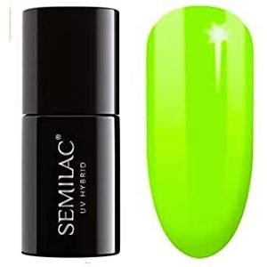 SEMILAC Gel nagellak | Langdurig en gemakkelijk aan te brengen | Perfect voor thuis en professionele manicure en pedicure (564 Neon Lime Gel Nail Polish, 7 ml)