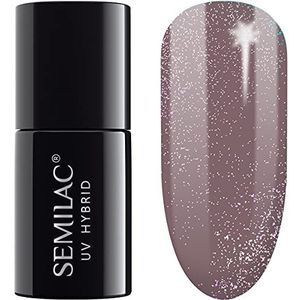 Semilac - Nagellak - Pastelbruin - Duurzaam - Zilverdeeltjes