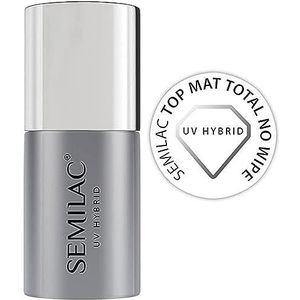 Semilac Top Matte Total No Wipe UV Gel Polish Top Coat, 7 ml