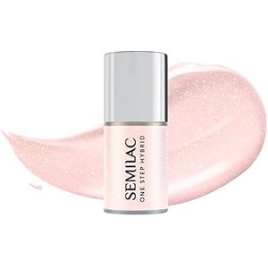 S257 Semilac One Step Hybride Nagellak 3-in-1, glitter roze, 5 ml, innovatieve gekleurde UV-led-nagellak