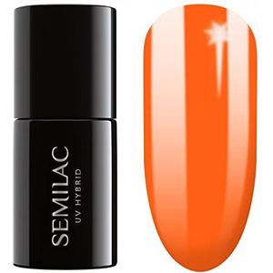 SEMILAC Neon Orange Gel Nail Polish 100% Geurloos, Langdurig & Gemakkelijk aan te brengen. UV/LED Gel Nagellak Voor Manicure & Pedicure At Home Gold Salon 7ml 424 Oranje Euphoria