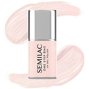 Semilac One Step 3-in-1 uv-nagellak S257 Naked Glitter Rose, 7 ml