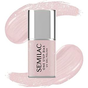 Semilac One Step S259 3-in-1 Naked Glitter UV-nagellak, 7 ml, beige