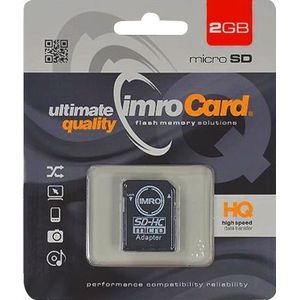 IMRO - MicroSDHC Geheugenkaart - Zwart - 2GB - Inclusief Adapter