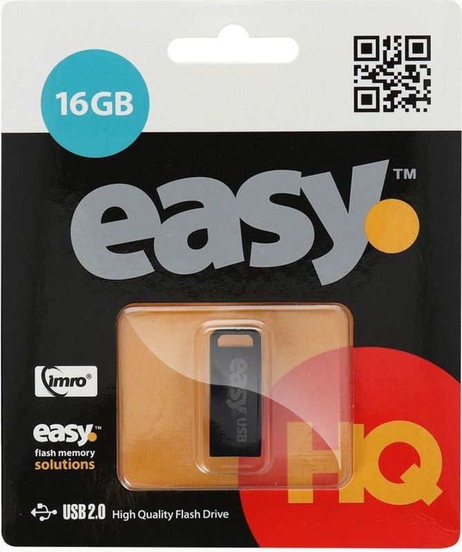 Imro - Easy USB Stick 2.0 - Flash Drive - Zwart - 16 GB - Eco