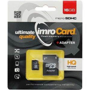 Imro Micro SD Kaart 16GB - Geheugenkaart - Met Adapter
