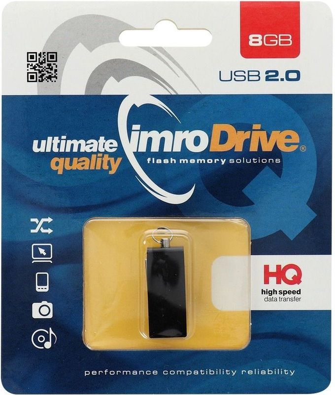 Imro - USB Stick - Flash Drive - Zwart - 8 GB - USB 2.0 - High Speed