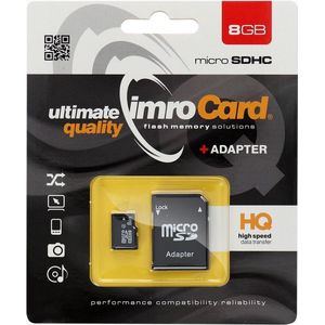 Imro - Micro SD Kaart 8 GB - Geheugenkaart Met Adapter - SDHC