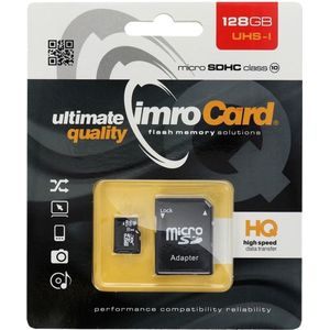 Imro Micro SD Kaart 128GB - Class 10 UHS-I - Inclusief Adapter