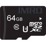 Imro Micro SD Kaart 64GB - 100MB/s - Inclusief Adapter - Zwart