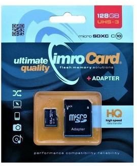 Imro MicroSD Kaart 128GB - Inclusief Adapter - 100MB/s - Zwart