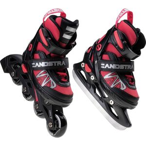 Zandstra 2-in-1 Schaats/Skate/Skeelers Combo Junior Inlineskates Unisex - Maat 33-36