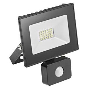 G-TECH buitenspot LED met bewegingssensor, 20W, 1400lm, AC220-240V, 50/60 Hz, PF>0,9, IP65,120°, 6400K, zwart