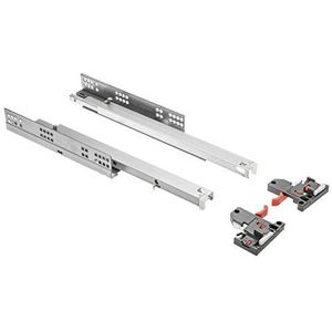 GTV Ondervloergeleiding ladegeleiders volledig uitschuifbare laderails - 400 mm - Soft-Close railsysteem - Slide montagegeleiding verlagen - Belastbaar tot 30 kg - 1 set = 2 stuks