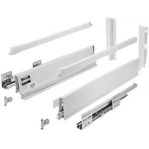 GTV - Modern Box Pro laderails, L = 400 mm, H = 199 mm, wit, lade met stil sluiten, synchronisatie van de rijweg van de geleiders, belasting tot 40 kg, PB-MBPRO-KPL400C1