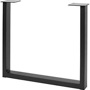 GTV - Framevoet Industrie, rechthoekig, H = 710 mm, B = 820 mm, profiel 80 x 40, staal, zwart - tafelpoten meubelpoten metaal