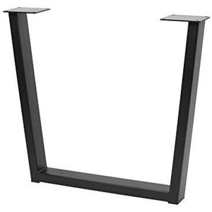 GTV - Framevoet Industrie, trapeziumvormig, H = 710 mm, B = 820 mm, profiel 80 x 40, staal, zwart - tafelpoten meubelpoten metaal