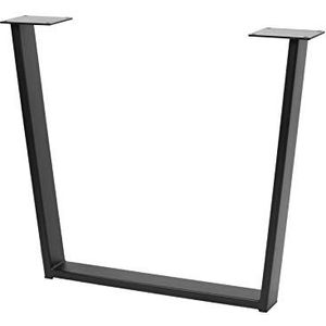 GTV - Industria-voetbeen, trapeziumvormig, H=710 mm, B=820 mm, profiel 80 x 20, staal, zwart - tafelpoten meubelpoten metaal