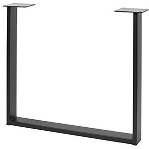 GTV - Framepoot INDUSTRIA, rechthoekig, H = 710 mm, B = 820 mm, profiel 80 x 20, staal, zwart - tafelpoten meubelpoten metaal