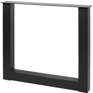 GTV - Industria Frame voet PRO rechthoekig, H = 710 mm, B = 820 mm, profiel 80 x 80 cm, staal zwart - Tafelpoten, meubelpoten van metaal