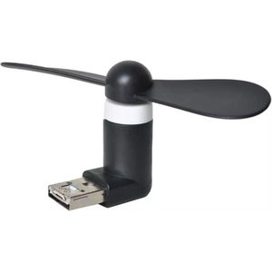 ISO TRADE Accessoires voor pc en notebook, model ventilator, smartphone met OTG USB/micro-USB, wit/zwart, compact, draagbaar, licht, klein