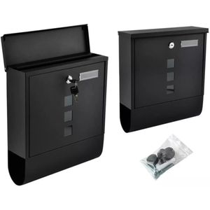 Brievenbus - Met Krantenrol - Wandbrievenbus - Mat Zwart