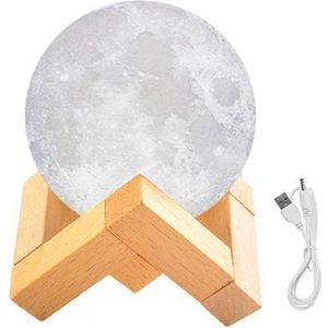Nachtlamp - Mini Maan - 8CM LED - 3D – 2 kleuren