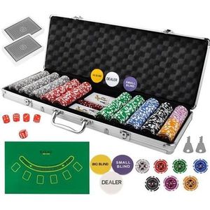 Texas Hold'em - Pokerset met 500 Chips - Met Luxe Aluminium Koffer