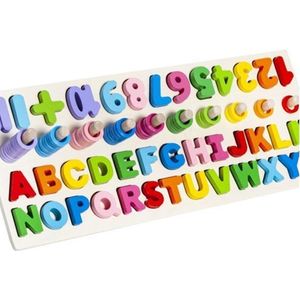 Houten Speelgoed - Alfabet Leren - Cijfers - Leren Tellen - Alfabet - Puzzel - Kinderen