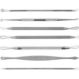 Soulima - Comedonenlepel Set - Zwart - Roestvrij Staal - 7 Stuks