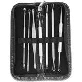 Soulima - Comedonenlepel Set - Zwart - Roestvrij Staal - 7 Stuks