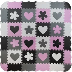 Puzzle-Teppich für Kinder, EVA-Schaum, 16 Teile, 30 x 30 cm, Isotrade