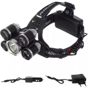 B-Long Cree XML T6 Hoofdlamp - Zwart - Oplaadbaar - Waterbestendig - Outdoor - Survival - Kantelbaar