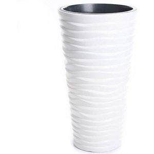 AMOVO Rg-Vertrieb, bloempot, plantenbak, bloemenbak, massief zand, slank, 3 maten, 5 kleuren, nieuw (400 wit)