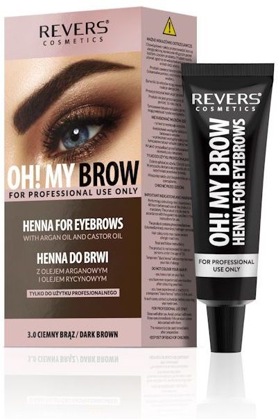 Revers - Eyebrow Henna Pro Colours - Donkerbruin - Wenkbrauwverf - 15ml