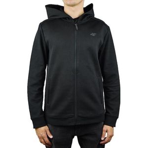 4F Men Hoodie X4Z18-BLM201BLK, Mannen, Zwart, Sporttrui casual maat: S