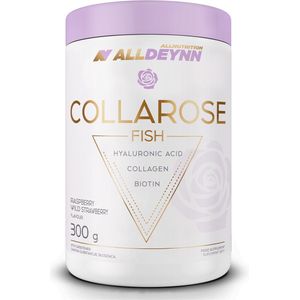 Alldeynn - Collarose - Vis Collageen - Raspberry Wild Strawberry - 300gr - 50 Porties - Hyaluronzuur - Biotine