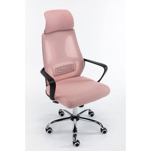 TOP E SHOP Topeshop fauteuil NIGEL roze bureau- en computerstoel Gecapitonneerde zitting Netrugleuning