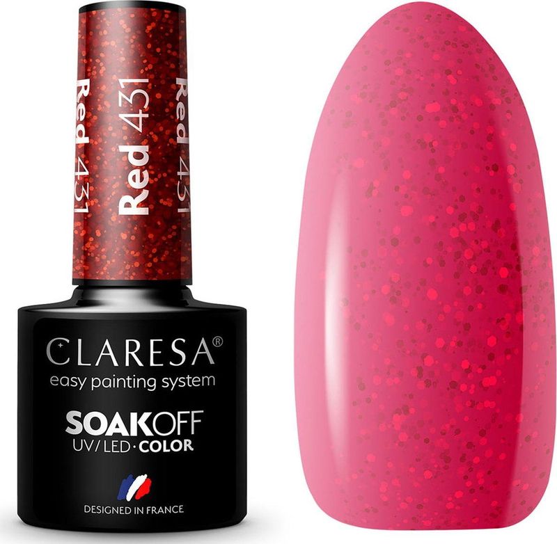 Claresa - SoakOff UV/LED Color - Gel Nagellak - Kleur Rood - 5 g