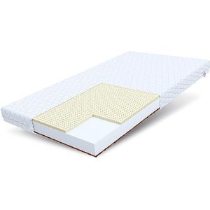 FDM PIKOLO Schuimstofmatras, 80 x 160 cm, kindermatras, hardheidsgraad H2/H4 (middelzacht/hard), 11 cm hoogte, latex, kokosmatras, zeer elastisch HR-comfortschuim, tweezijdig, afneembaar, wasbaar